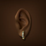 Estate 14K Y Gold 0.53ctw Fancy Blue-H/SI1-2 Diamond Huggie Earrings