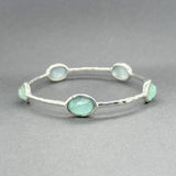 Estate Ippolita SS Blue Quartz Doublet Rock Candy Bangle Bracelet