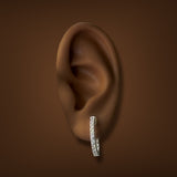 Estate 14K W Gold 0.95ctw H-I/SI1-2 Diamond In/Out Hoop Earrings