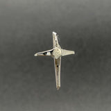 Estate 14K W Gold 0.06ct J/I1 Diamond Cross Pendant