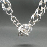 Estate SS CZ Heart 20” Curblink Chain