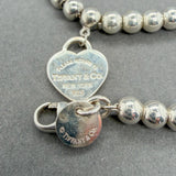 Estate Tiffany & Co. SS Blue Heart Beaded Bracelet