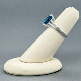 Estate 14K W Gold 5.58ct Topaz & 0.10ctw Diamond Ring