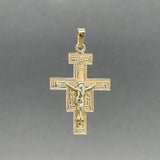 Estate 14K Y Gold St. Damiano Crucifix Pendant