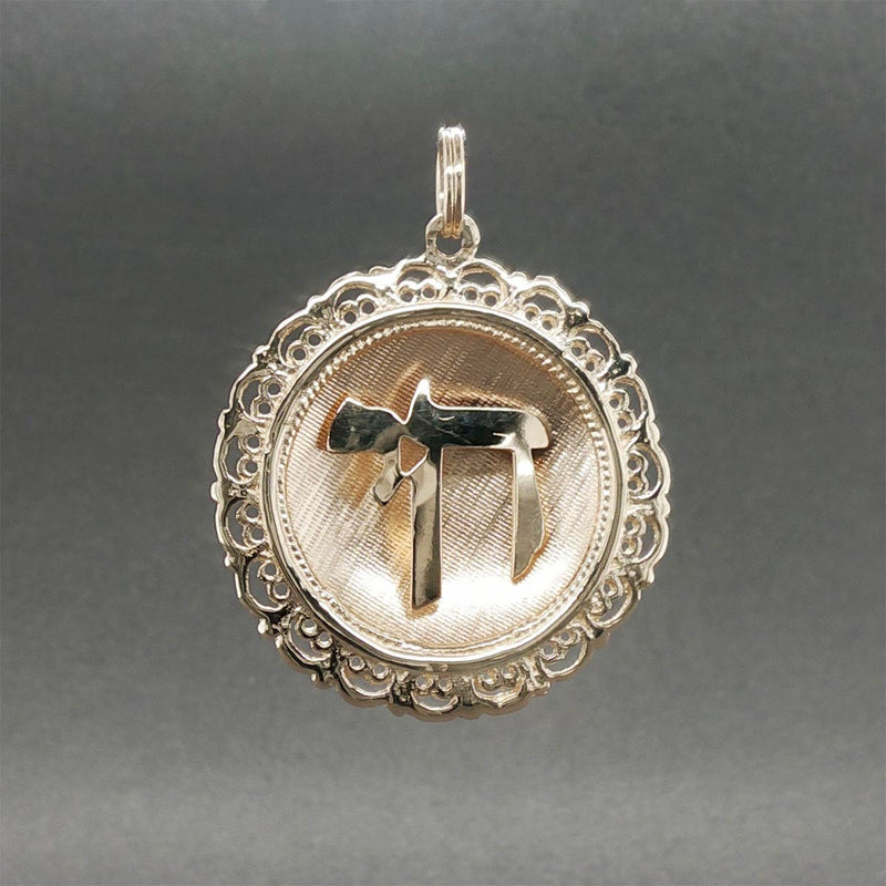 Estate 14K Y Gold Chai Medallion Pendant
