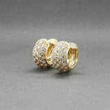 Estate 14K Y Gold 1.07ctw Diamond Huggie Earrings