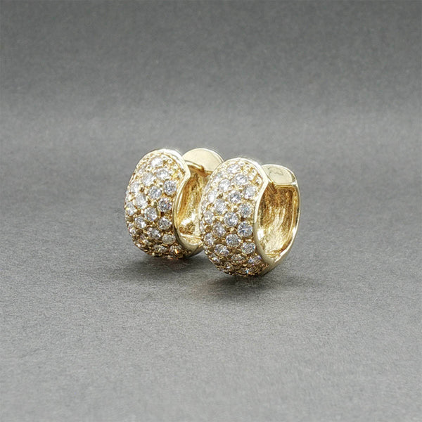 Estate 14K Y Gold 1.07ctw Diamond Huggie Earrings