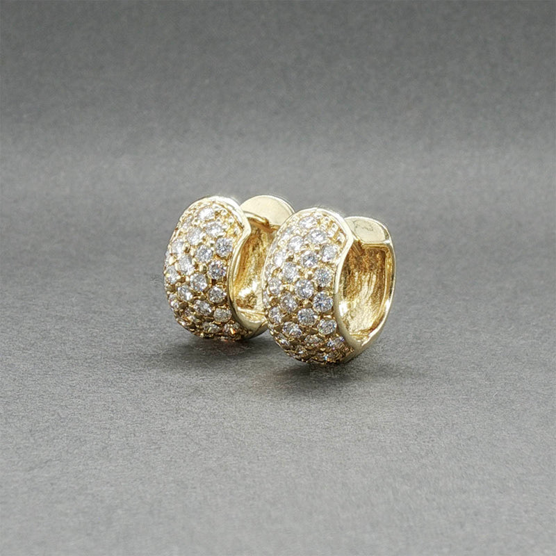 Estate 14K Y Gold 1.07ctw Diamond Huggie Earrings