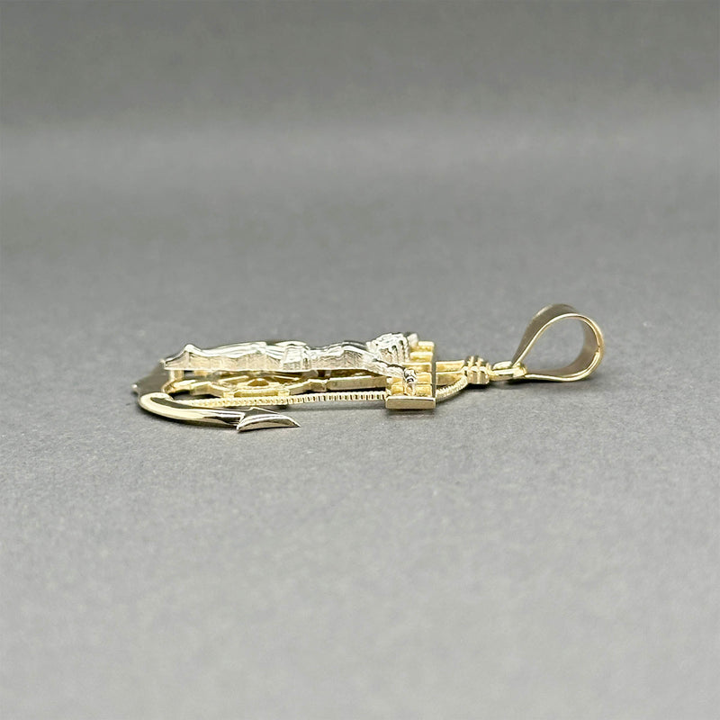 Estate 14K TT Gold Anchor Crucifix Pendant