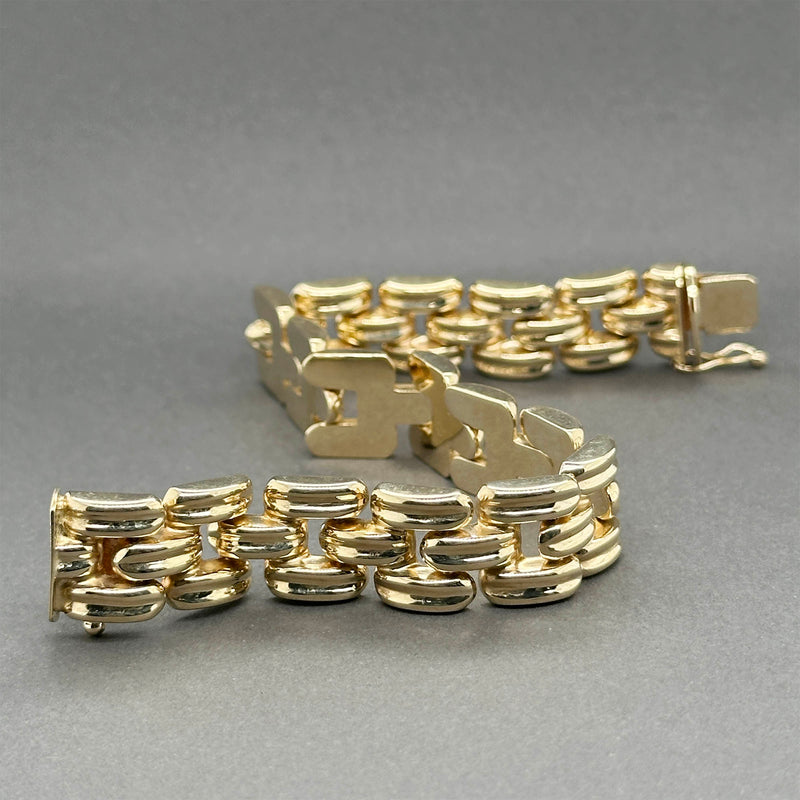 Estate 14K Y Gold Stampado Bracelet