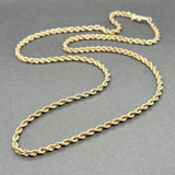 Estate 14K Y Gold 2.56mm 18” Rope Chain