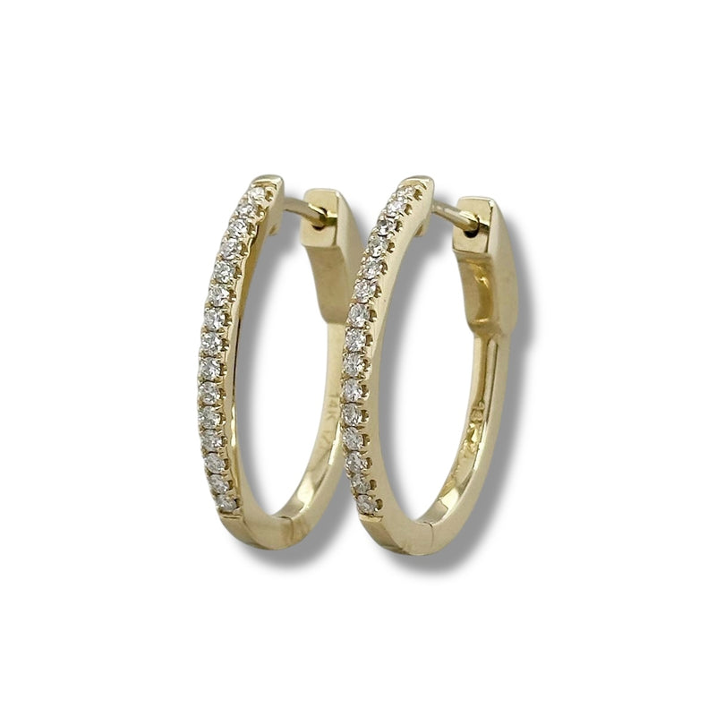 14K Y Gold 0.38ctw Diamond Hoop Earrings