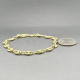 Estate 18K Y Gold 6.3mm Puffed Anchor Bracelet