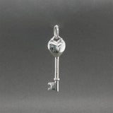 Estate Tiffany & Co. SS 0.02ct Diamond Heart Key Pendant