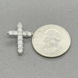 Estate 10K W Gold 0.85ctw I-J/SI2-I1 Diamond Cross Pendant
