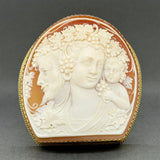 Estate Antique 18K Y Gold Ages of Bacchus Cameo Pin/Pendant