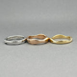 Estate Movado 18K Tri Color Gold Wave Stacking Rings