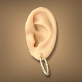 Estate 14K Y Gold 23.67mm Faceted Hoop Earrings