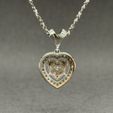 Estate 14K W Gold 0.79ctw H-I/SI1 Diamond Heart Pendant