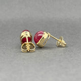 Estate 14K Y Gold 3.18ctw Ruby Stud Earrings