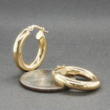Estate 14K Y Gold 22.11mm Oval Hoop Earrings