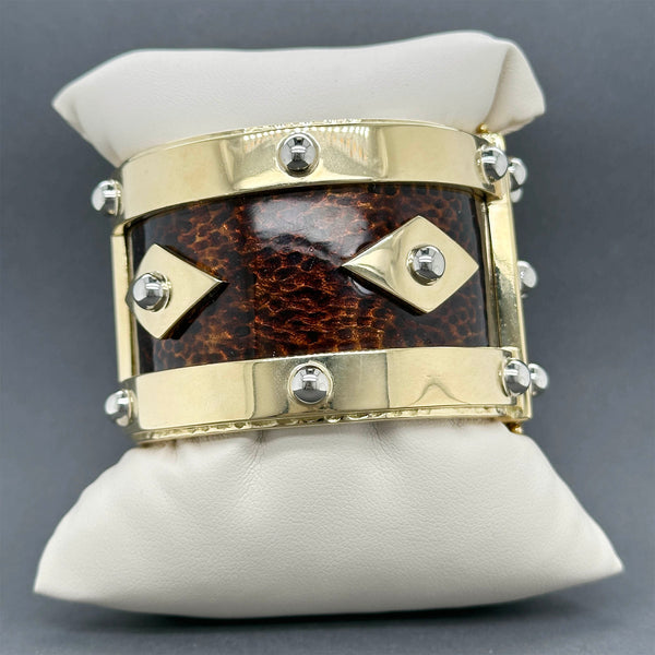 Estate Tiffany & Co. 18K Y Gold Tortoise Shell Enamel Bangle Bracelet