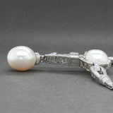 Estate Platinum 3.78ctw Diamond & Tahitian Pearl Y Drop Necklace