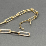 Estate 14K Y Gold 0.54ctw G-H/SI2 Diamond Paperclip Bracelet
