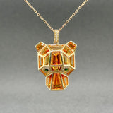 Estate Effy 14K Y Gold 9.51ctw Citrine & Garnet & 0.25ctw H/SI1-2 Diamond Panther Pendant