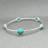 Estate Ippolita SS 9.55ctw Turquoise Rock Candy Bangle Bracelet