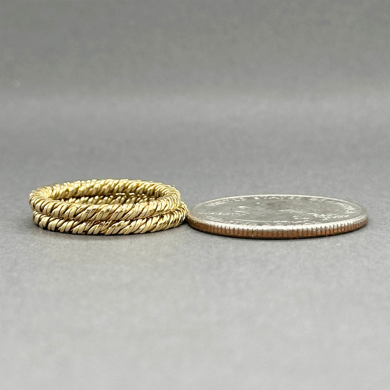 Estate 18K Y Gold set of 2 Twisted Rings