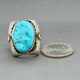 Estate SS Turquoise Feather Ring