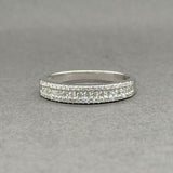 Estate 14K W Gold 0.32ctw H-J/SI2-I2 Diamond 3 Row Ring