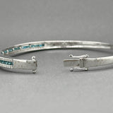 Estate 14K W Gold 2.39ctw Blue-I-J/VS2-I1 Diamond Bangle Bracelet