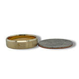 14K Y Gold 6mm Brushed Finish with High Polished Edging Wedding Band 10
