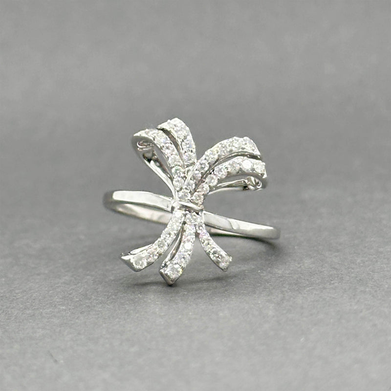 Estate 14K W Gold 0.26ctw H-I/SI1-2 Diamond Bow Ring