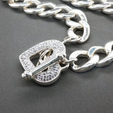 Estate SS CZ Heart 20” Curblink Chain