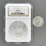 Estate 0.9 Fine Silver 2001 American Eagle NGC MS 69