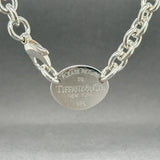 Estate Tiffany & Co. SS Oval Tag Necklace