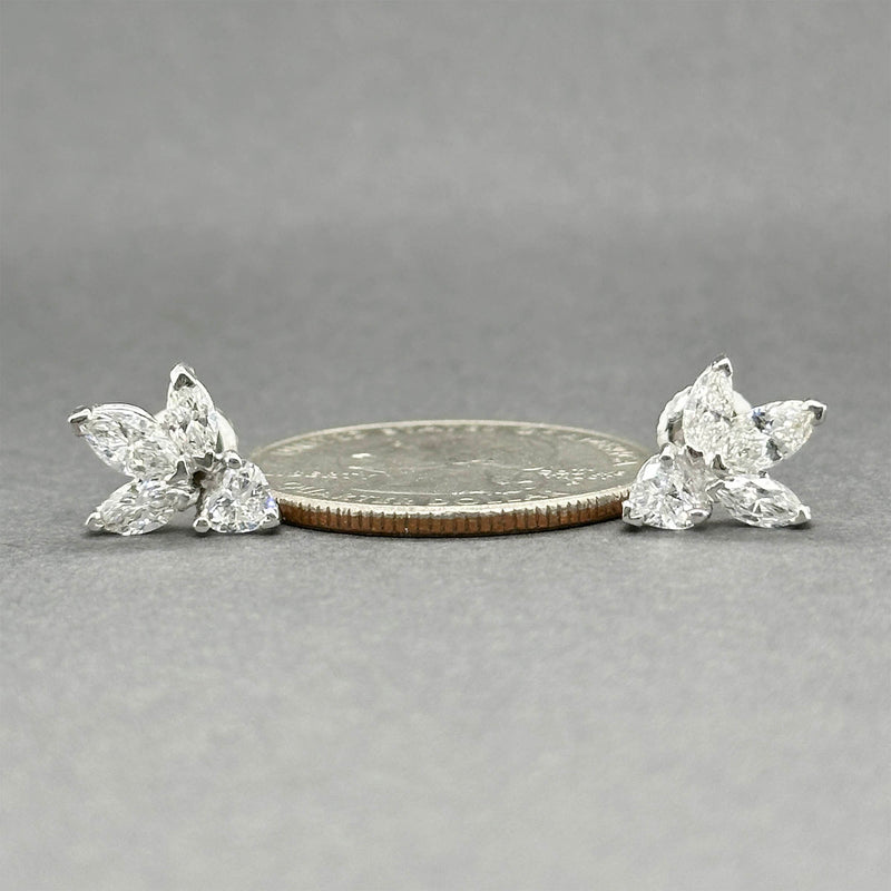 Estate Platinum 1.30ctw F/VS2-SI1 Diamond Stud Earrings