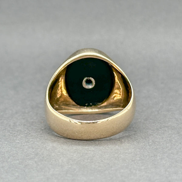 Estate 10K Y Gold Onyx & Diamond Men’s Ring