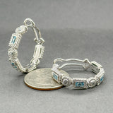 Estate Judith Ripka SS CZ Hoop Earrings