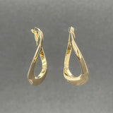 Estate 14K Y Gold Wavy 25.1mm Hoop Earrings