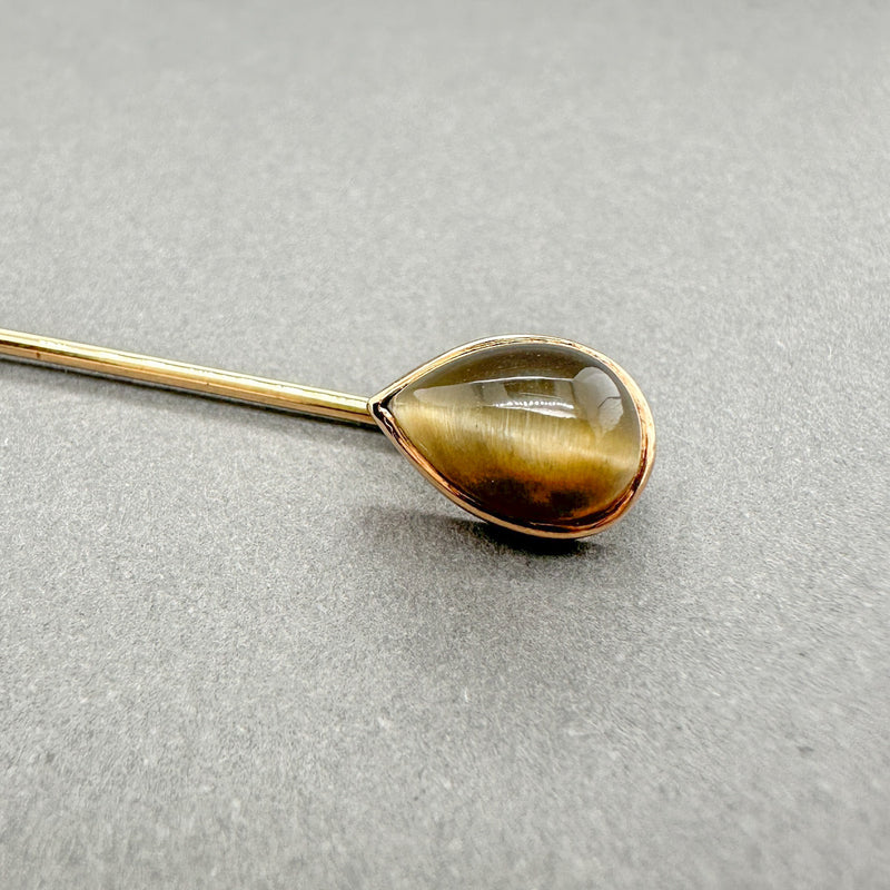 Estate Tiffany & Co. 14K Y Gold 5.44ct Tiger Eye Stick Pin