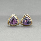Estate SS 18 Amethyst Trillion Earrings