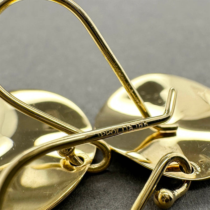 Estate Ippolita 18K Y Gold Mini Wavy Disc Drop Earrings