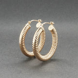 Estate 14K Y Gold 24.66mm Spiral Hoop Earrings