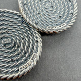 Estate David Yurman SS 0.38ctw Diamond Coil Cable Drop Earrings