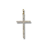 14K Y Gold 0.35ctw G/I1 Prong Set Diamond Cross