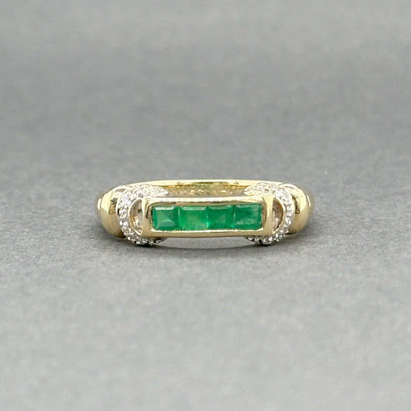 Estate 14K TT Gold 0.24ctw Emerald & 0.02ctw Diamond Ring